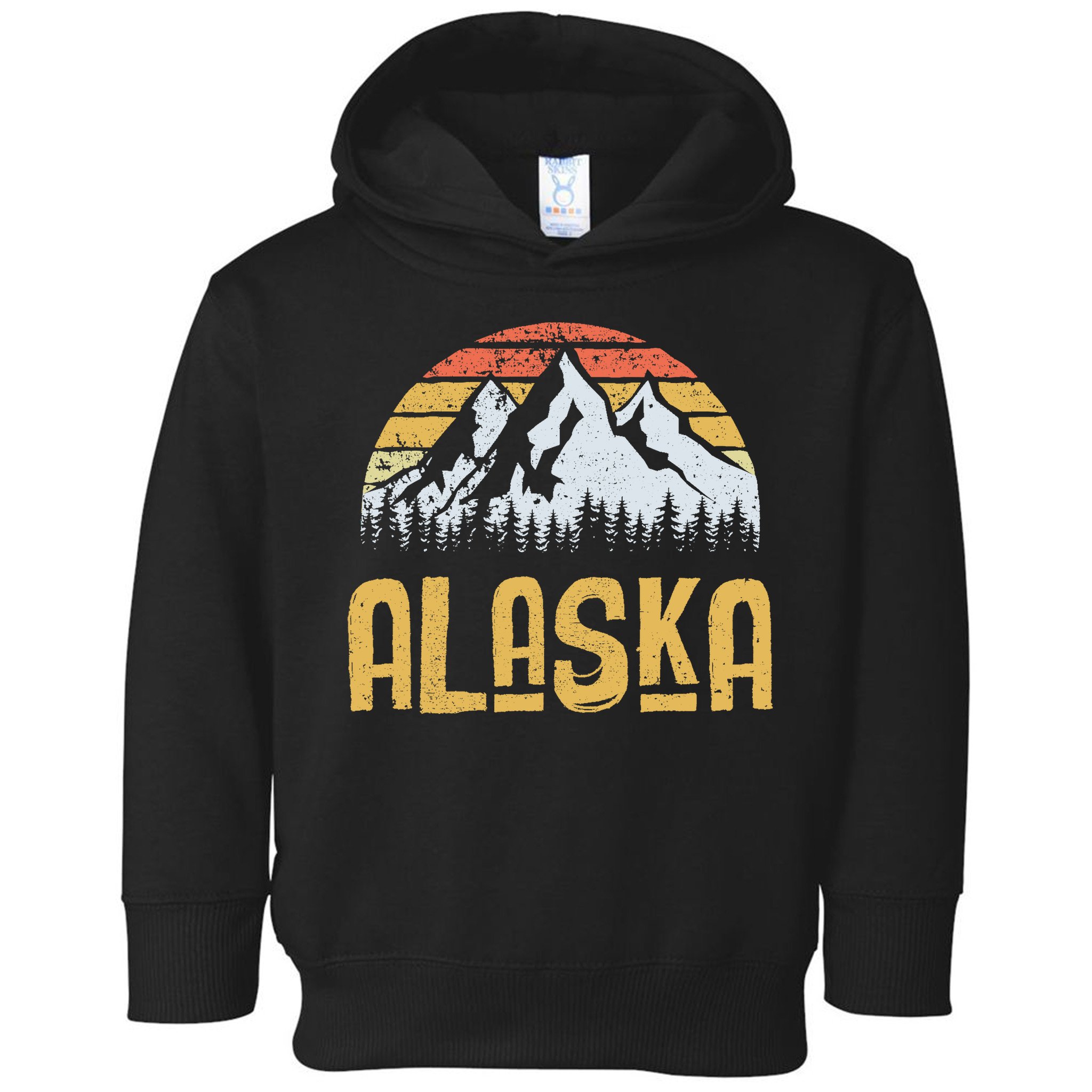 Vintage Retro Alaska U.S. Mountains Glacier Toddler Hoodie