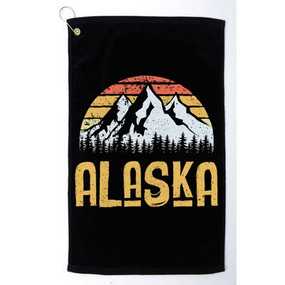 Vintage Retro Alaska U.S. Mountains Glacier Golf Towel