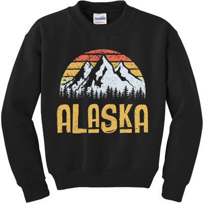 Vintage Retro Alaska U.S. Mountains Glacier Kids Sweatshirt