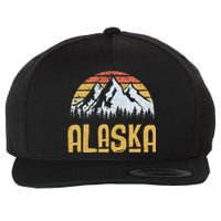 Vintage Retro Alaska U.S. Mountains Glacier Wool Snapback Cap