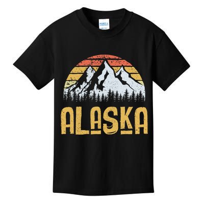 Vintage Retro Alaska U.S. Mountains Glacier Kids T-Shirt