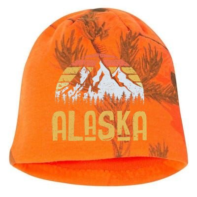 Vintage Retro Alaska U.S. Mountains Glacier Kati - Camo Knit Beanie