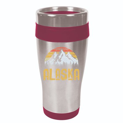 Vintage Retro Alaska U.S. Mountains Glacier 16oz Travel Tumbler
