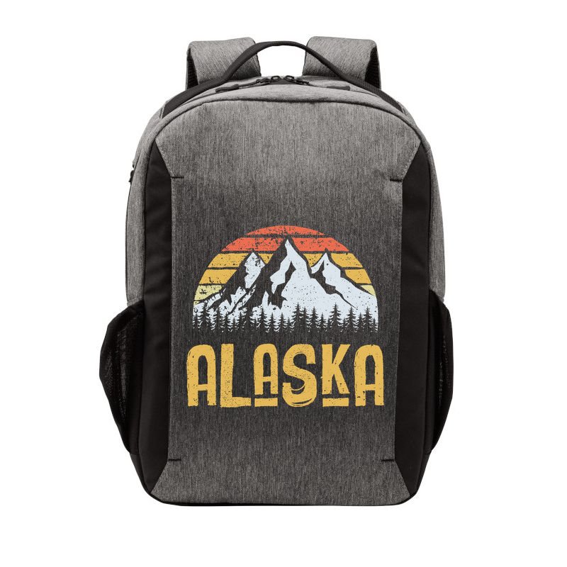 Vintage Retro Alaska U.S. Mountains Glacier Vector Backpack