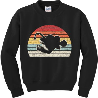 Vintage Retro Angler Fish Kids Sweatshirt