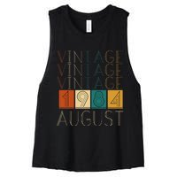 Vintage Retro August 1984 Women's Racerback Cropped Tank