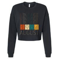 Vintage Retro August 1984 Cropped Pullover Crew