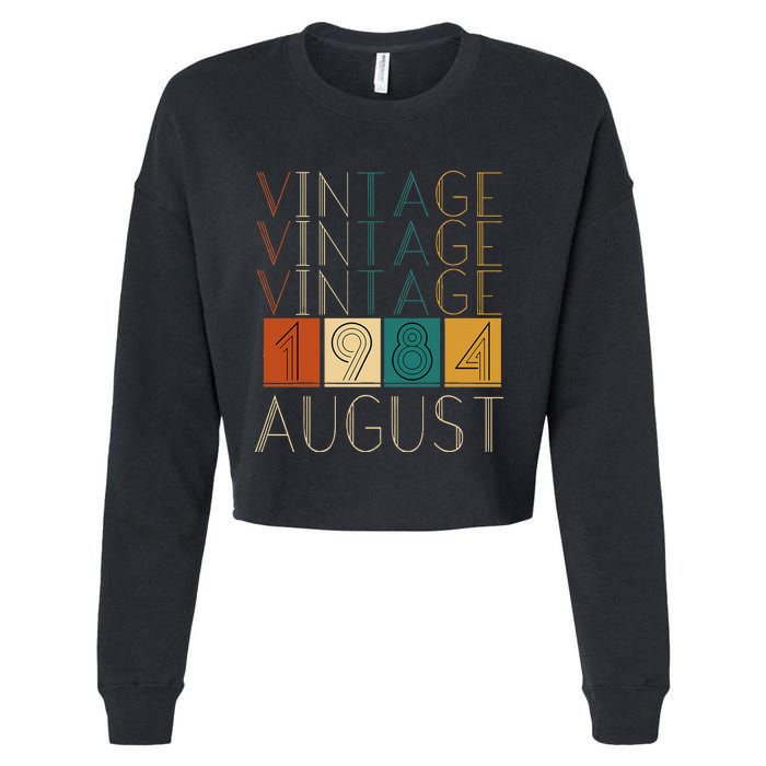 Vintage Retro August 1984 Cropped Pullover Crew