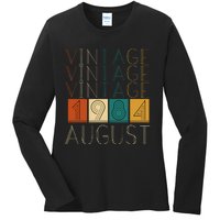 Vintage Retro August 1984 Ladies Long Sleeve Shirt