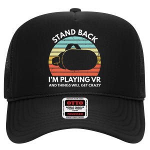 Virtual Reality Athlete Funny VR Gamer Saying High Crown Mesh Back Trucker Hat