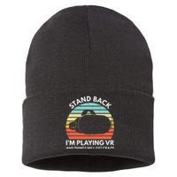 Virtual Reality Athlete Funny VR Gamer Saying Sustainable Knit Beanie