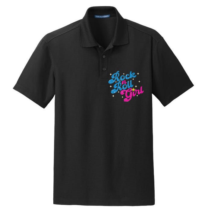 Vintage Rock And Roll Girl Dry Zone Grid Polo