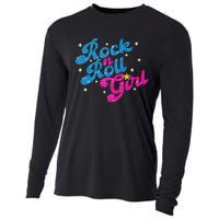 Vintage Rock And Roll Girl Cooling Performance Long Sleeve Crew