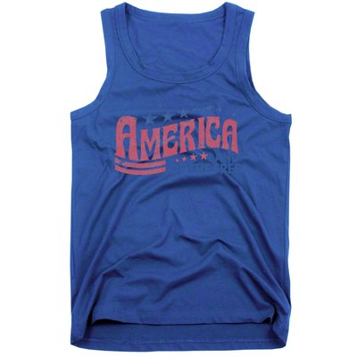 Vintage Retro America Land Of The Free Happy 4th Of July Meaningful Gift Tank Top