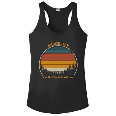 Vintage Retro Arbor Day Ladies PosiCharge Competitor Racerback Tank