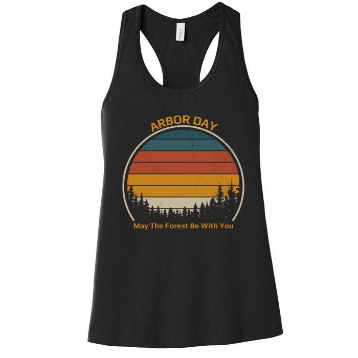 Vintage Retro Arbor Day Women's Racerback Tank