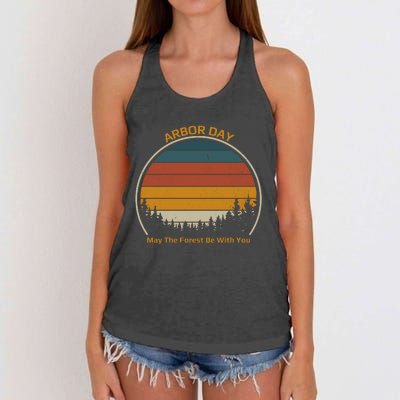 Vintage Retro Arbor Day Women's Knotted Racerback Tank