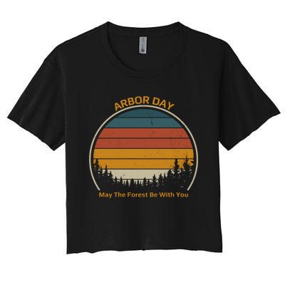 Vintage Retro Arbor Day Women's Crop Top Tee