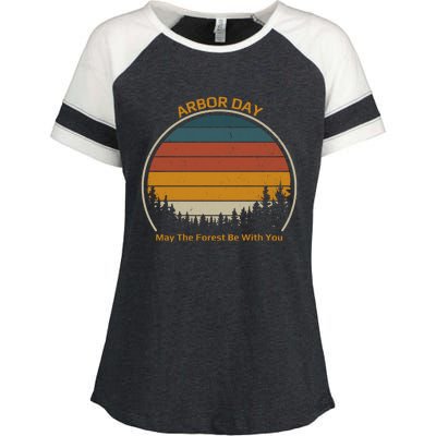 Vintage Retro Arbor Day Enza Ladies Jersey Colorblock Tee