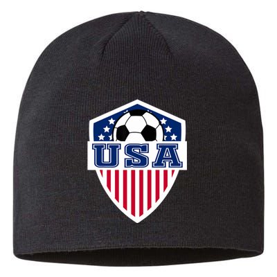 Vintage Retro American Football USA Soccer USA Flag Sustainable Beanie