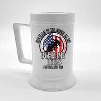 Vintage Retro America Flag Overtime Hours For Bull Pay Beer Stein