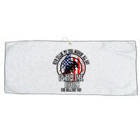 Vintage Retro America Flag Overtime Hours For Bull Pay Large Microfiber Waffle Golf Towel