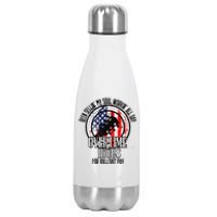 Vintage Retro America Flag Overtime Hours For Bull Pay Stainless Steel Insulated Water Bottle