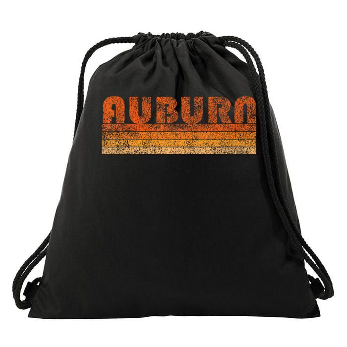 Vintage Retro Auburn Alabama Drawstring Bag