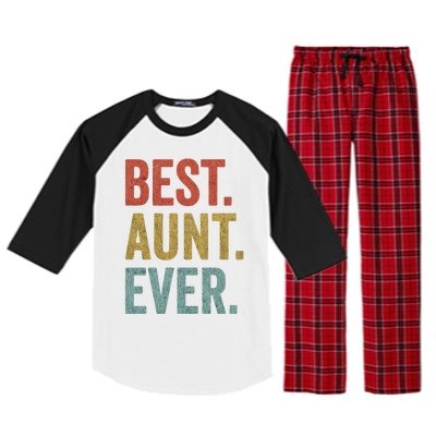 Vintage Retro Aunt Present Idea Best Aunt Ever Great Gift Raglan Sleeve Pajama Set