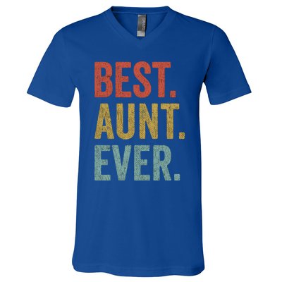 Vintage Retro Aunt Present Idea Best Aunt Ever Great Gift V-Neck T-Shirt