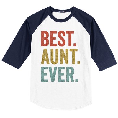 Vintage Retro Aunt Present Idea Best Aunt Ever Great Gift Baseball Sleeve Shirt