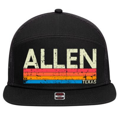 Vintage Retro Allen Texas Distressed Souvenir Funny Gift 7 Panel Mesh Trucker Snapback Hat