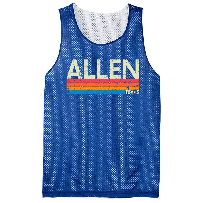 Vintage Retro Allen Texas Distressed Souvenir Funny Gift Mesh Reversible Basketball Jersey Tank