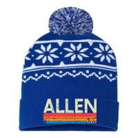 Vintage Retro Allen Texas Distressed Souvenir Funny Gift USA-Made Snowflake Beanie