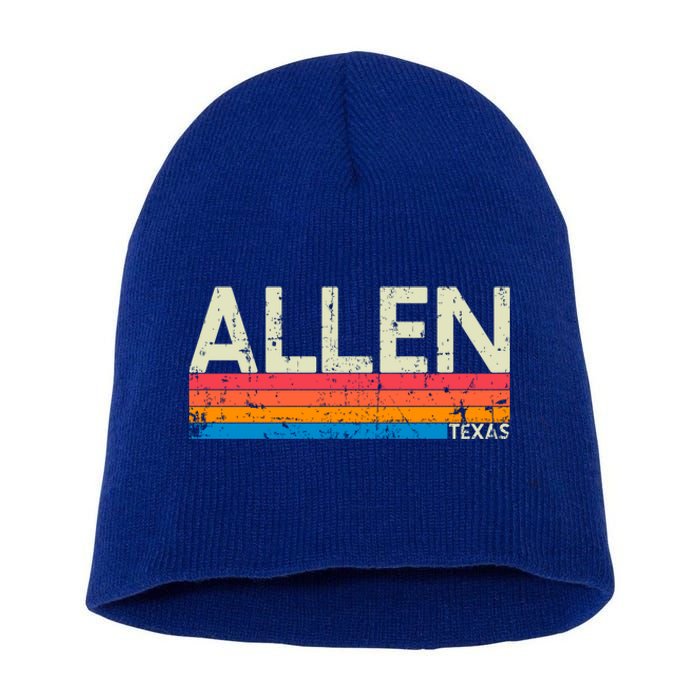 Vintage Retro Allen Texas Distressed Souvenir Funny Gift Short Acrylic Beanie