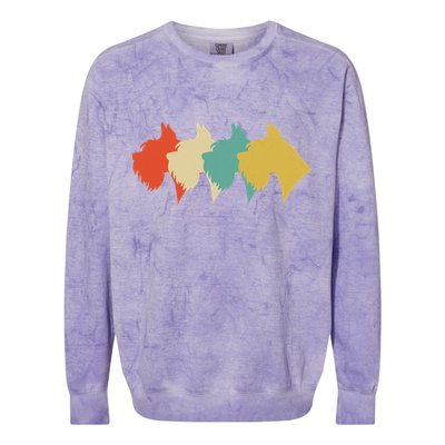 Vintage Retro Art Schnauzer Colorblast Crewneck Sweatshirt