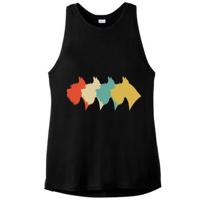 Vintage Retro Art Schnauzer Ladies PosiCharge Tri-Blend Wicking Tank