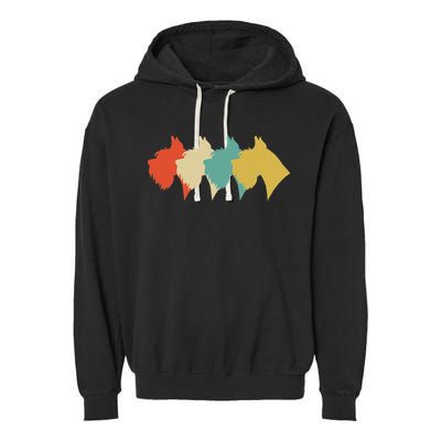 Vintage Retro Art Schnauzer Garment-Dyed Fleece Hoodie