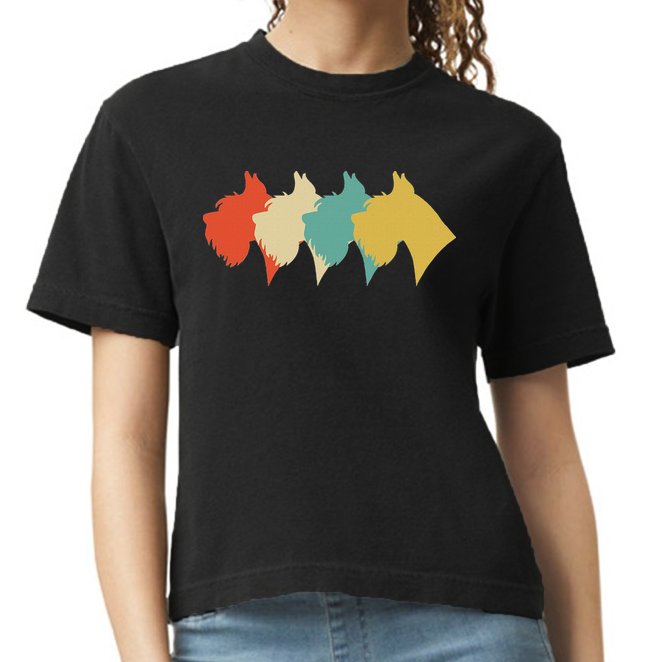 Vintage Retro Art Schnauzer Comfort Colors Boxy T-Shirt