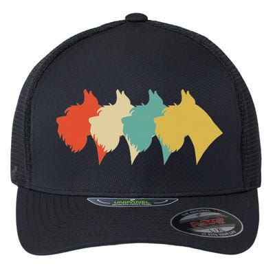 Vintage Retro Art Schnauzer Flexfit Unipanel Trucker Cap