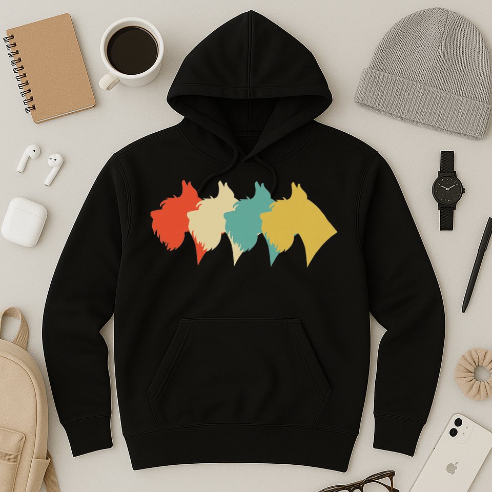 Vintage Retro Art Schnauzer Hoodie