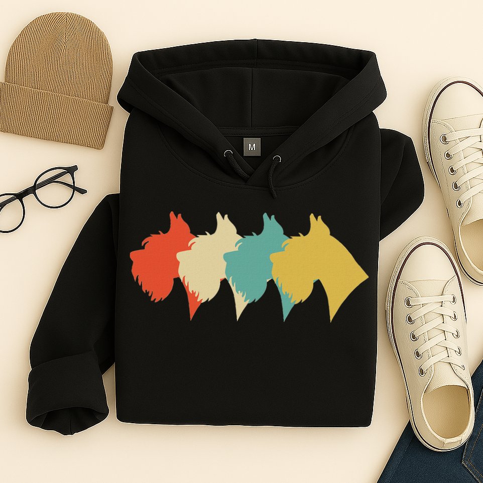 Vintage Retro Art Schnauzer Hoodie