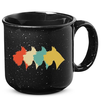 Vintage Retro Art Schnauzer 15oz Campfire Ceramic Mug