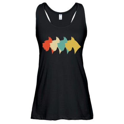 Vintage Retro Art Schnauzer Ladies Essential Flowy Tank