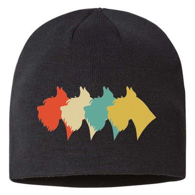 Vintage Retro Art Schnauzer Sustainable Beanie