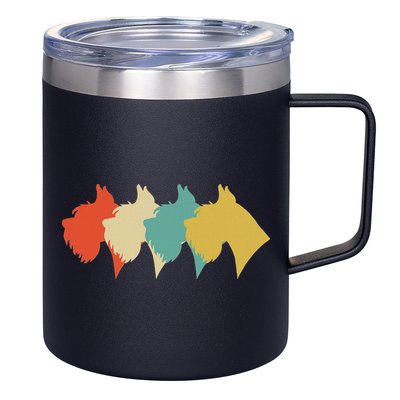 Vintage Retro Art Schnauzer 12oz Stainless Steel Coffee Mug
