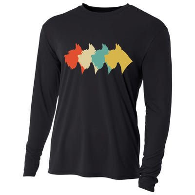 Vintage Retro Art Schnauzer Cooling Performance Long Sleeve Crew
