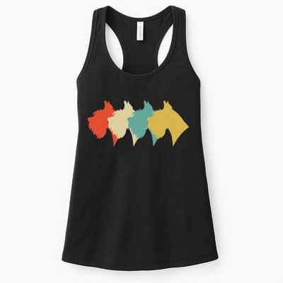 Vintage Retro Art Schnauzer Womens Tank Top