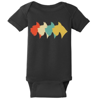 Vintage Retro Art Schnauzer Baby Bodysuit
