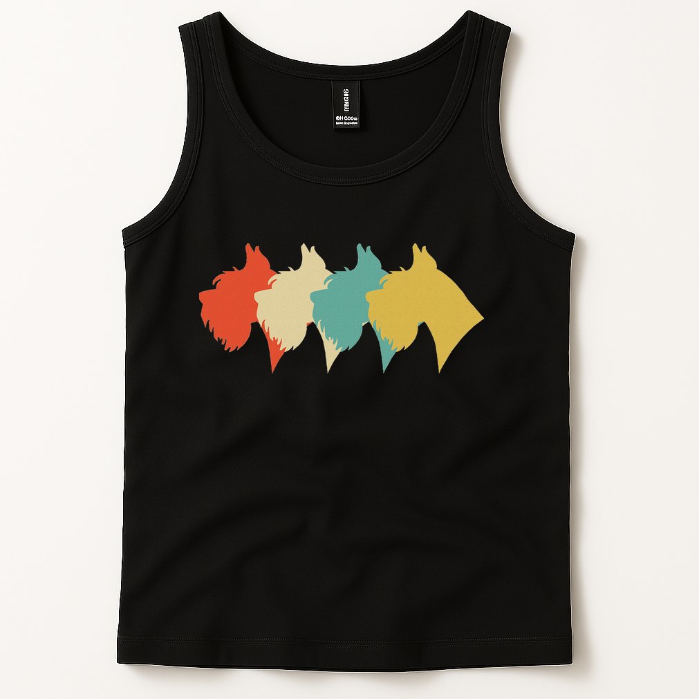 Vintage Retro Art Schnauzer Tank Top